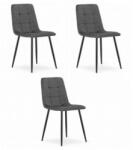  Scaun Bucatarie Si Dining KARA Catifea Gri Inchis x 3 Buc - divahome - 556,00 RON