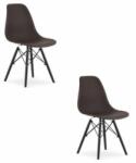  Scaun Bucatarie Si Dining OSAKA Polipropilena Cafea/ Picioare Negre x 2 Buc