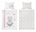 Detexpol Bagoly bambusz ágynemű - rózsaszín és fehér