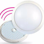 Daniella deLux LED lámpatest, kerek, opál, 360 fokos mikrohullámú mozgásérzékelővel 10W, 900lm, 4000K, 180fok, IP54, 240V, 156xSMD3538 - Nelly deLux DEL1052 (DEL1052)
