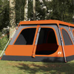 vidaXL 8 személyes szürke és narancs gyorskioldó kupola családi sátor (4004238) - pepita