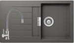 SCHOCK 1730070+SAP4-F090GY - SCHOCK SILVANA D-100 (SIGNUS) 860x500 mm gránit mosogató SILVERSTONE CRISTADUR® + AJÁNDÉK Zegor csaptelep szürke (1730070+SAP4-F090GY)