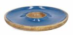 Bizzotto Set 4 platouri email albastru lemn maro Knossos 39x4 cm (0550924) Tava