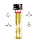 Triplex Artificii pentru sticla aurii 25 cm set 8 buc(4 artificii+4cleme) (TXF359-CLP)