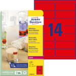 Avery Zweckform Etikett címke speciális visszaszedhető L7263R-25 címke 99, 1 x 38, 1 mm neonpiros