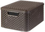 Keter Tárolódoboz rattan hatású CURVER "STYLE" M méretű 18L tetővel barna