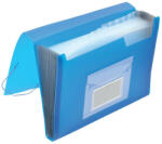 Q-CONNECT Irattartó harmonika PP Q-CONNECT 13 rekeszes áttetsző kék