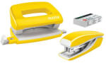 Leitz Tűzőgép és lyukasztó szett Leizt WOW Mini 10lap 55612. . sárga