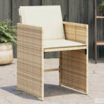 vidaXL 4 db bézs polyrattan kerti szék párnával (4007459) - aktuell
