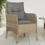 vidaXL 2 db vegyes bézs polyrattan kerti szék párnával (365149) - aktuell