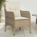 vidaXL 2 db bézs polyrattan kerti szék párnával (365148) - aktuell