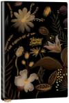 Victorias Journals Тефтер Victoria's Journals Florals - Златисто и черно, пластична корица, на точки, 96 листа, А5 (V3449)