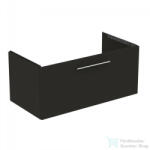 Ideal Standard I. Life B 100x50, 5 cm-es 1 fiókos fali szekrény mosdó és fogantyú nélkül, Carbon grey matt T5275NV (T5275NV)