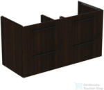 Ideal Standard I. Life B 120x50, 5 cm-es 4 fiókos fali szekrény mosdó és fogantyú nélkül, Coffee oak T5278NW (T5278NW)