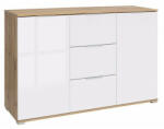  Komód Tivetra 101 (Wotan tölgy + Fényes fehér)