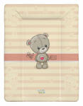  Babastar puha pelenkázó lap 50*70 cm - Beige szivecskés maci - babastar