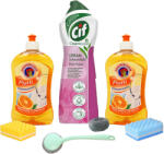 OM Pachet Eficient de Curatat Vase Chante Clair, Crema CIF si Accesorii Utile