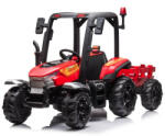 AMR TOYS Tractor electric cu remorca si telecomanda XL, roti EVA, 24V7Ah, Rosu (BLT-206-red)