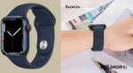 hoco Apple Watch-hoz 42/44/45/49mm, óraszíj, Hoco, Flexible szilikon szíj WA01 - Esti kék (WA0142-403)