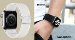 hoco Apple Watch-hoz 38/40/41mm, Hoco, Fashion, rugalmas, szövet szíj, WA04 - Fehér (WA0438-02)