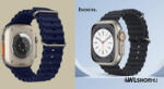 hoco Apple Watch-hoz 38/40/41mm, Hoco, Original hullámos, dupla csatos, szilikon szíj, WA12 - Esti kék (WA1238-403)