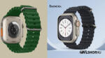 hoco Apple Watch-hoz 38/40/41mm, Hoco, Original hullámos, dupla csatos, szilikon szíj, WA12 - Lucerna zöld (WA1238-306)