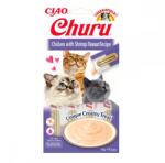 Inaba Foods Churu Recompensa Cremoasa cu Pui si Creveti, 4 x 14 g