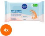 Nivea Baby Set 4 x 57 Servetele Umede pentru Bebelusi Nivea Baby Soft & Cream (ROC-4xCOR1019609MF)