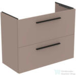 Ideal Standard I. Life S 80x37, 5 cm-es 2 fiókos fali szekrény mosdó és fogantyú nélkül, Greige matt T5295NH (T5295NH)