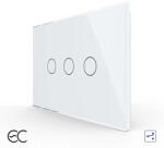LIVOLO Intrerupator Triplu Cap Scara / Cruce cu Touch LIVOLO din Sticla, Standard Italian - protocol ZigBee EC