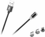 Rebel Cablu Usb Magnetic 3 In 1 100cm Negru Rebel (rb-6004-100-b)