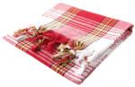SAUNAGUT Hamam vagy szauna törölköző Karo, vörös és fehér kockás