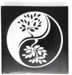 R. M. ékszer Szelenit négyzet yin yang életfa fekete 7-8cm (109654)