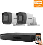 Hikvision 2 biztonsági kamerás IP kamera rendszer 2MP Full HD