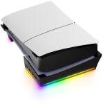  PS5 Slim vízszintes dokkoló állvány RGB fénnyel, 4 USB HUB, fekete