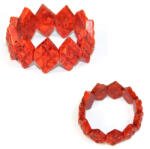  Bratara Coral Rosu Natural - Diametru 54 mm - Triunghi - 18x28 mm - 1 Buc