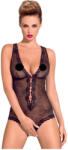 Obsessive Fiorenta - gyöngyös, nyitott, csipke body (fekete) (26425221131)