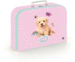 KARTON P+P Mapă din carton laminat cu mâner, închidere cu clemă metalică, A4, model Dogs, roz - Oxybag