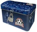 DERFORM Pușculiță pentru băieți cu lacăt, model Football cup, albastru