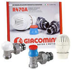 Giacomini Set robinet cu cap termostatic si retur 1/2 cu prindere pentru PEX - R470A, Giacomini (R470AX003)