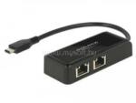 Delock Adapter SuperSpeed USB (USB 3.1 Gen 1) USB Type-C csatlakozódugóval > 2 x Gigabit LAN 10/100 (DL63927) (DL63927)