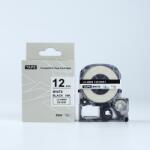 Compatibil Epson HTS12KW, 12mm x 8m, text negru / fundal alb, banda compatibila (HTS12KW)