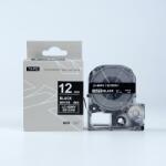 Compatibil Epson LTS12KW, 12mm x 5m, text negru / fundal alb, banda compatibila (LTS12KW)