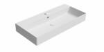 SAPHO GSI Kube X kerámiamosdó csaplyukkal, csiszolt alsó élekkel 100x47 cm, matt fehér 94239109 (94239109)