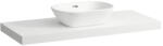 Laufen LANI Mosdótartó lap, 120 cm, kivágással középen, 65 mm vastag, 2 tartókonzollal, Matt Fehér H4046711122601 (H4046711122601)