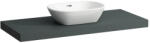 Laufen LANI Mosdótartó lap, 120 cm, kivágással középen, 65 mm vastag, 2 tartókonzollal, Traffic Szürke H4046711122661 (H4046711122661)