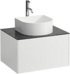 Laufen SONAR Fiók elem, 1 fiók, 812340, 812341, 812342, 812343 mosdótálakhoz, kivágással középen, fúrt csaplyuk, Matt Fehér/Nero Marquina H4054050341431 (H4054050341431)
