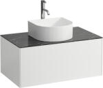 Laufen SONAR Fiók elem, 1 fiók, 812340, 812341, 812342, 812343 mosdótálakhoz, kivágással középen, fúrt csaplyuk, Matt Fehér/Nero Marquina H4054150341431 (H4054150341431)