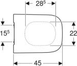 Geberit Smyle Square WC-ülőke, keskeny, Softclose
