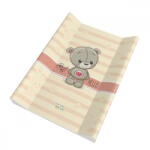  Babastar merev pelenkázó lap 50*80 cm - Beige szívecskés maci - babyshopkaposvar